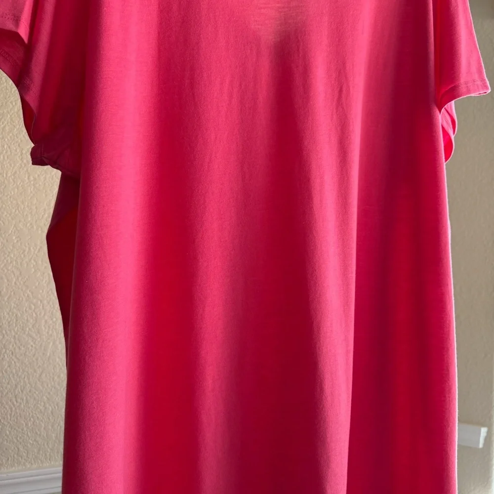 Plus Size Relaxed Barbie Pink V Neck Top Torrid 4X Lounge Soft Everyday Comfort - Picture 6 of 7